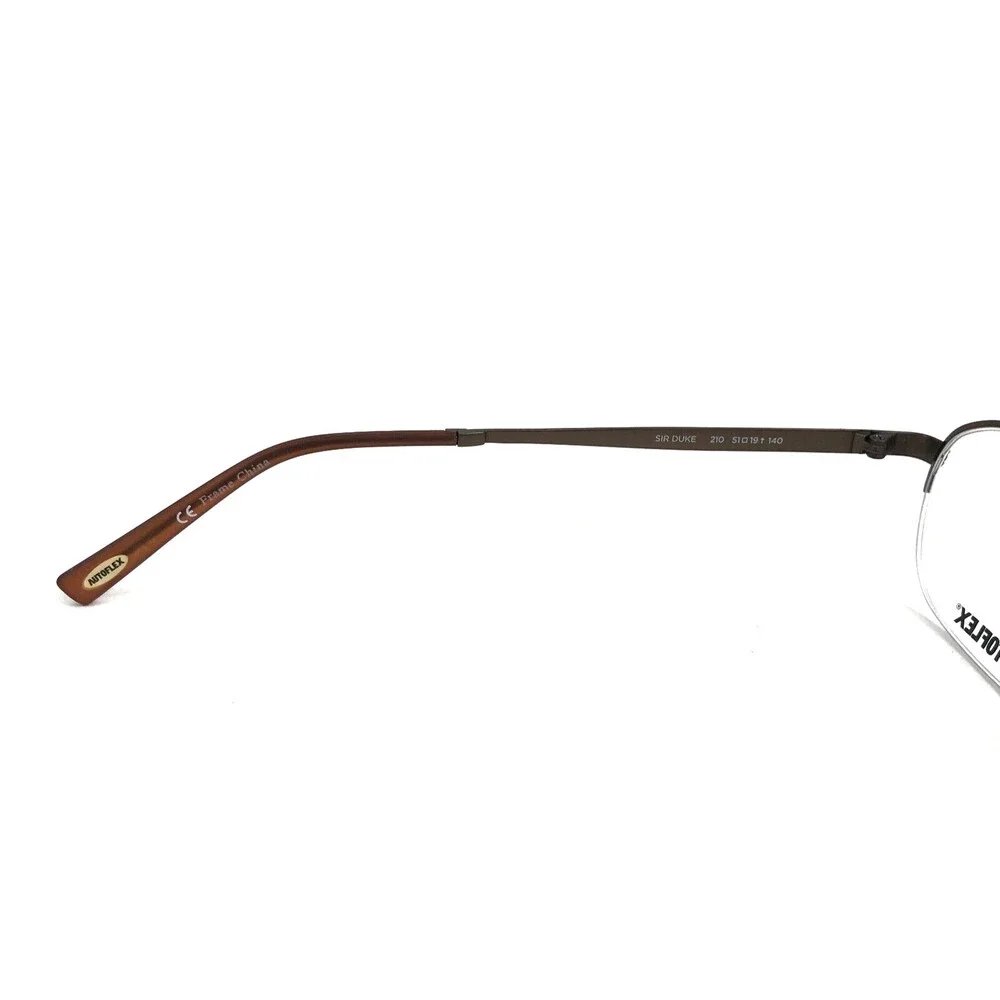 Autoflex Eyeglasses Frames SIR DUKE 210 Satin Brown Square Half Rim 51-19-140